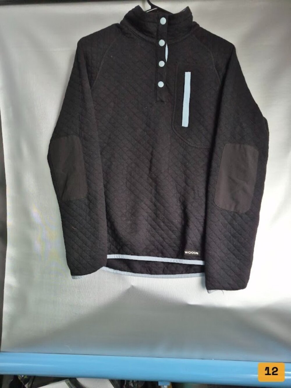 Woods Quilted Pullover Size S/P Dark Grey